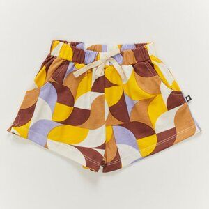 Oeuf Baby Play Short in Freesia Geometric Print - size 6 - 12 months